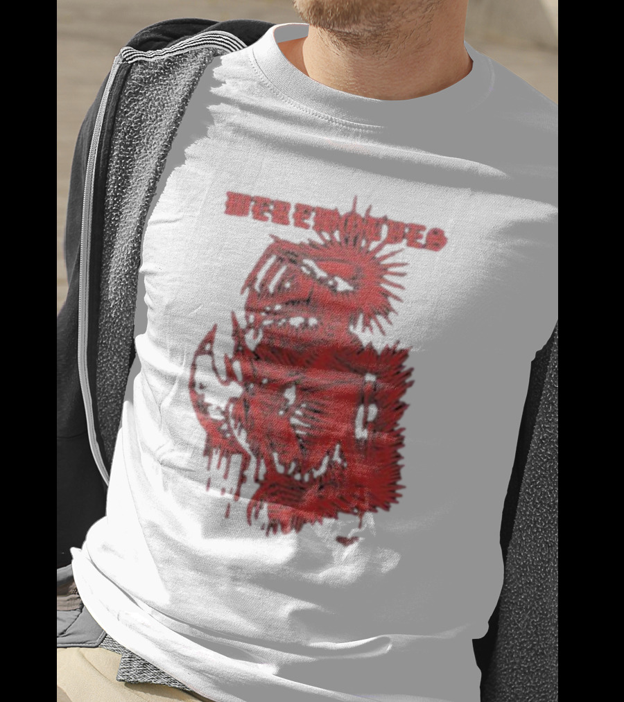 Werewolves Death Metal Red Skeleton Creature T-Shirt