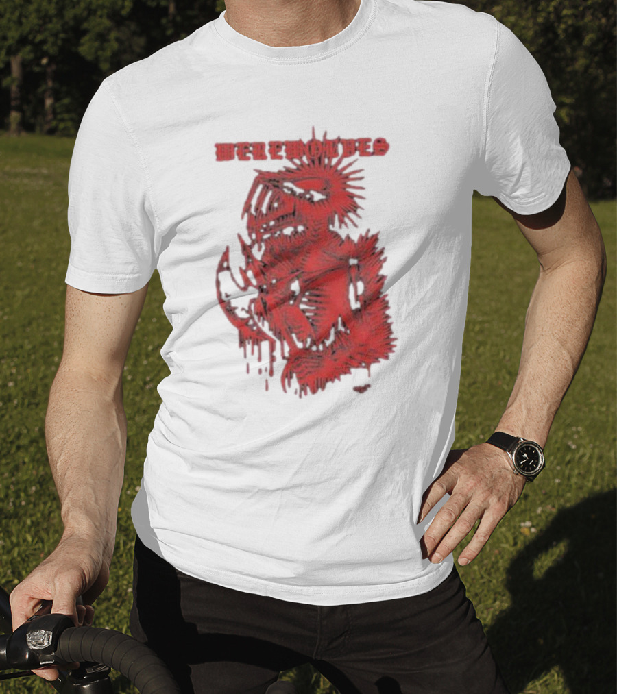 Werewolves Death Metal Red Skeleton Creature T-Shirt