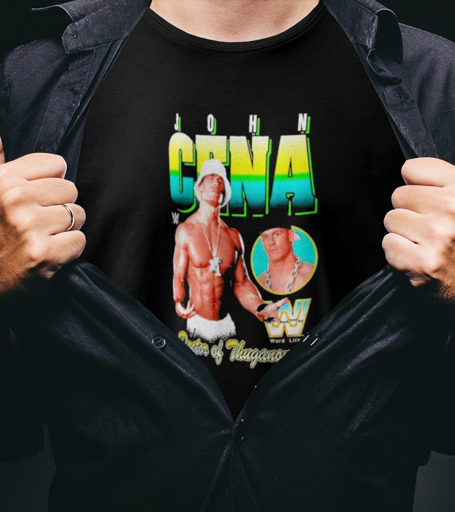 John Cena Doctor Of Thuganomics WWE Word Life Ripple Junction Navy T-Shirt