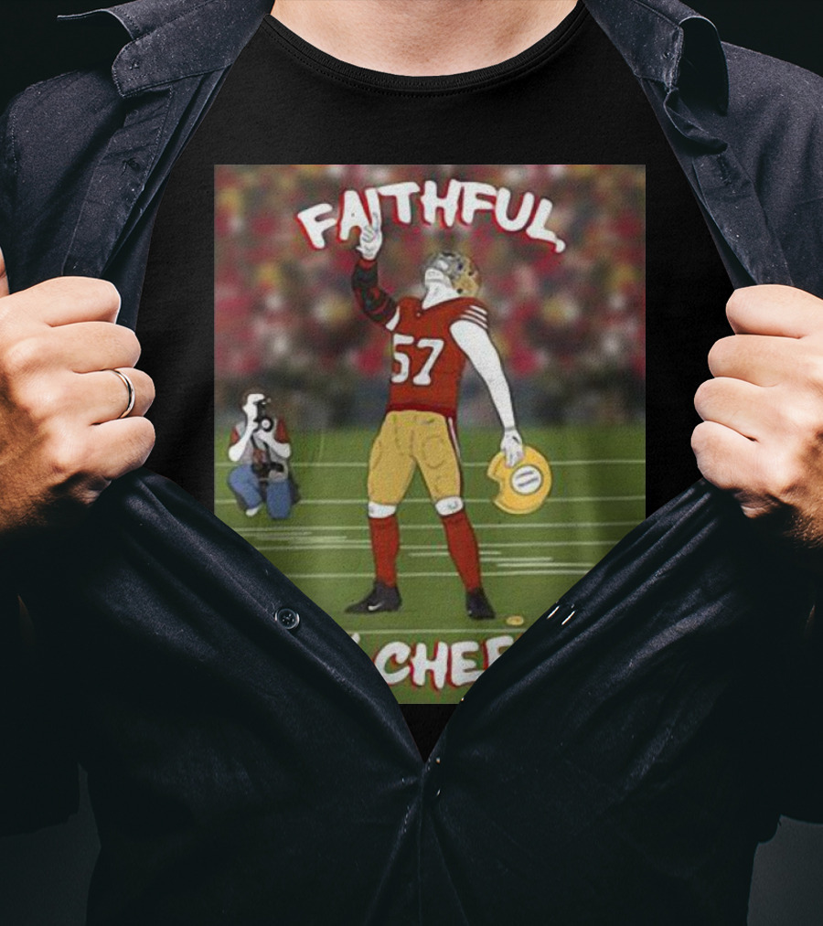 Faithful Say Cheese 57 Football Player Pose T-Shirt