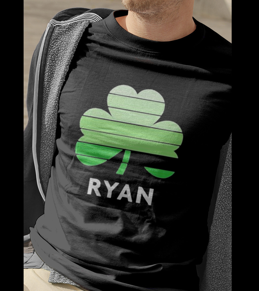 Ryan Vintage Irish Family Name With Clover T-Shirt