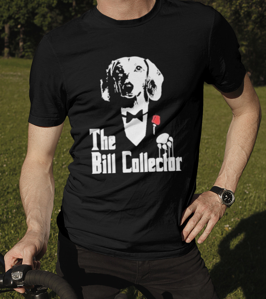 The Bill Collector Dog In Black Tie With Rose And Puppet Strings T-Shirt