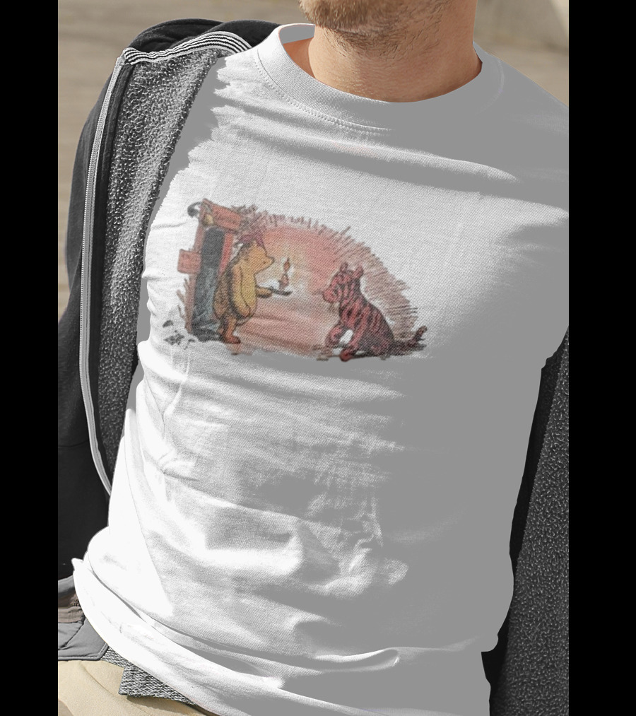 Tigger Conversation With Bear And Candle Public Domain T-Shirt