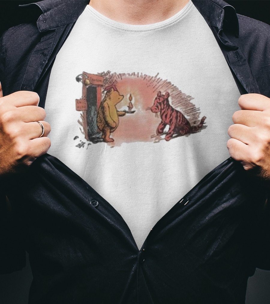 Tigger Conversation With Bear And Candle Public Domain T-Shirt