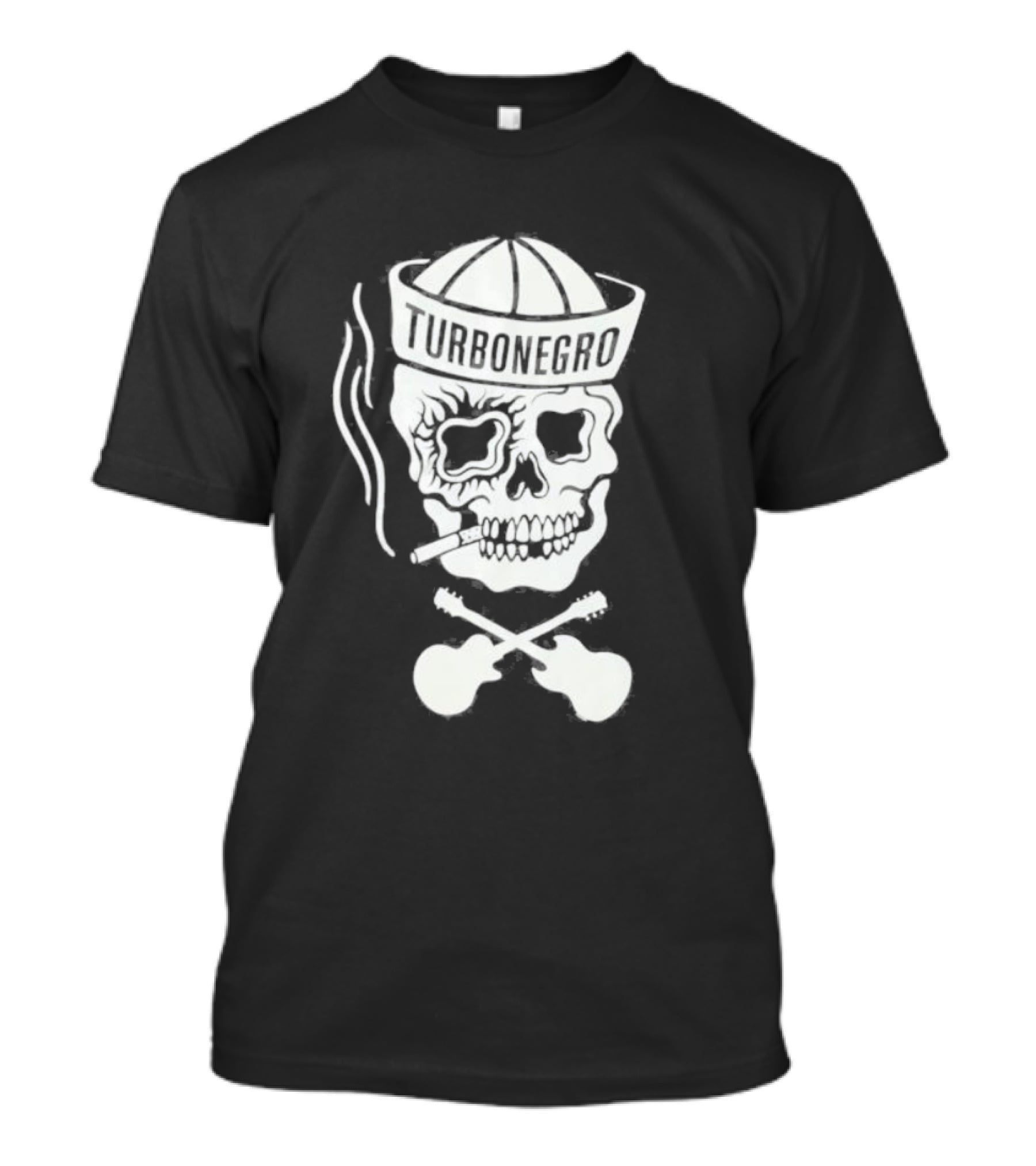 Turbonegro Sailor Skull Smoking With Crossed Guitars T-Shirt
