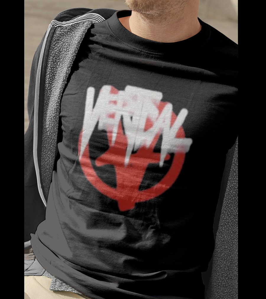 Verticalgoods Kaos Vertical Symbol In Red And White T-Shirt