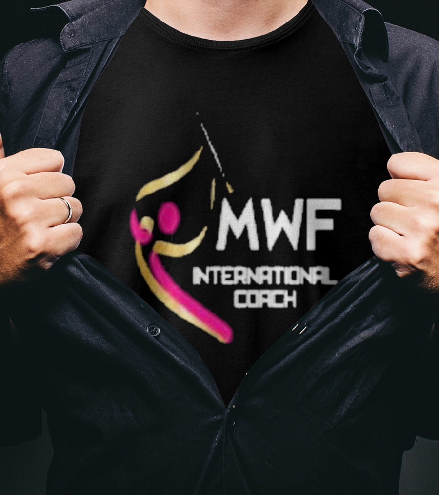 MWF International Coach Logo With Colorful Athletic Figure T-Shirt
