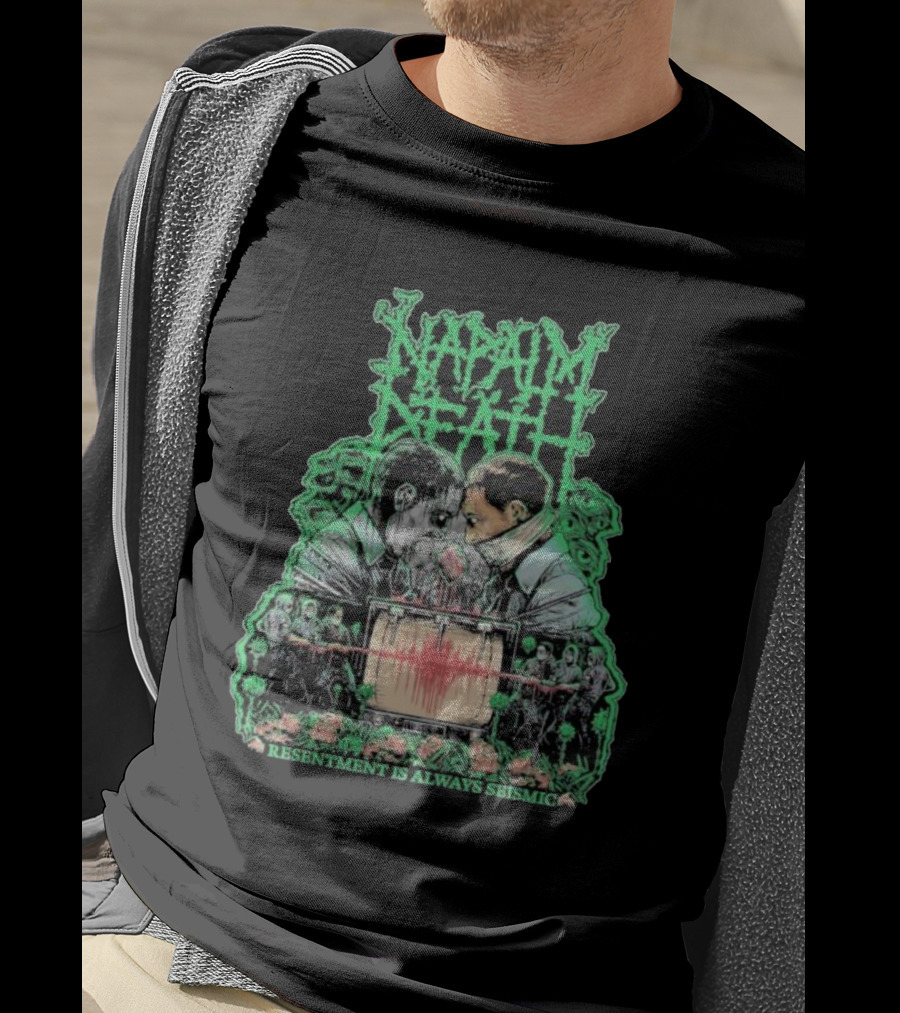 Napalm Death Resentment Is Always Seismic Faces And Seismic Waveforms T-Shirt