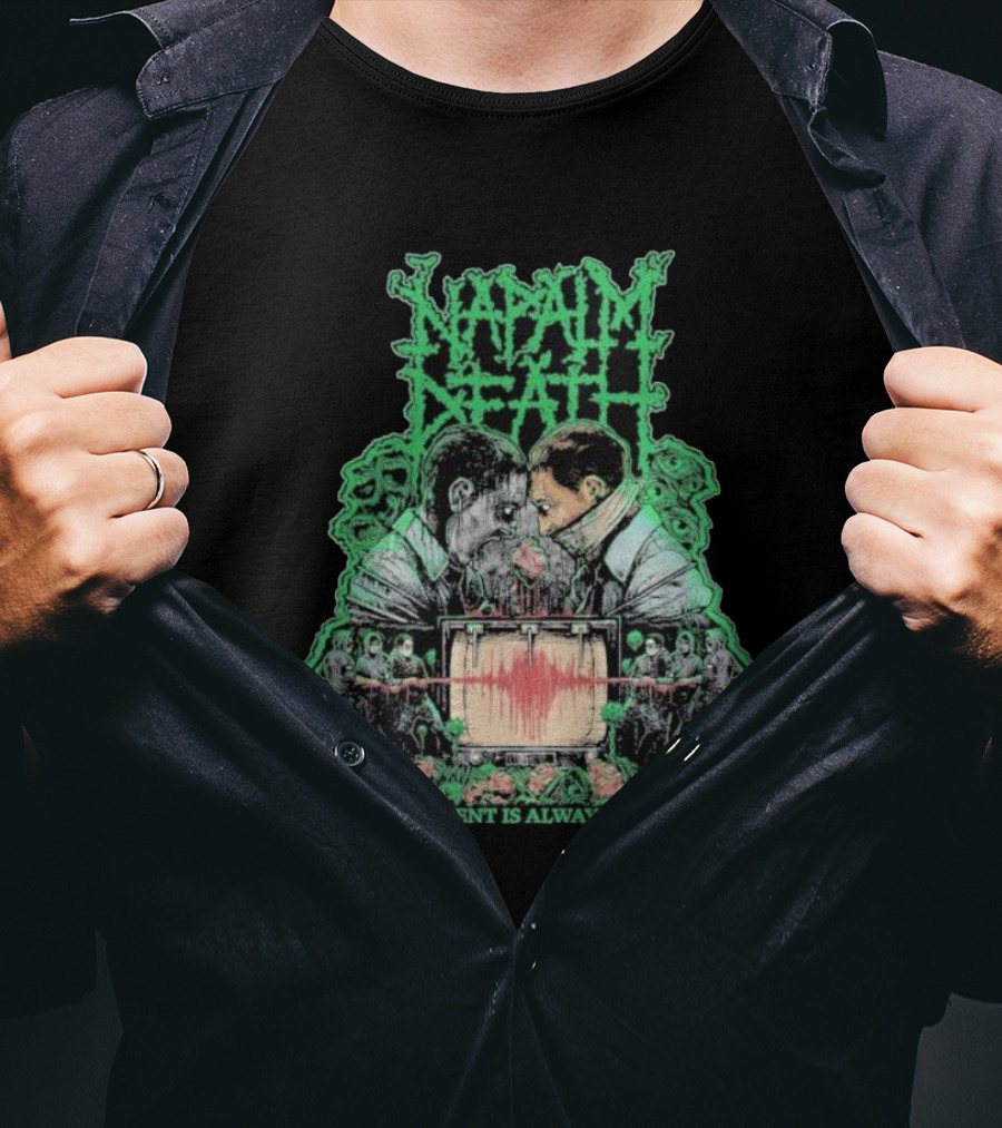 Napalm Death Resentment Is Always Seismic Faces And Seismic Waveforms T-Shirt