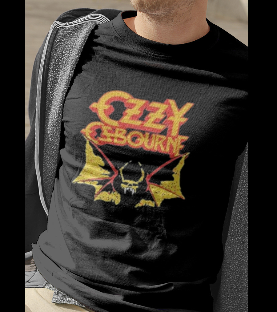 Ozzy Osbourne Bat Logo With Yellow T-Shirt