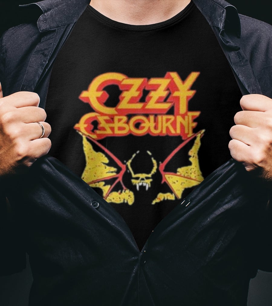 Ozzy Osbourne Bat Logo With Yellow T-Shirt