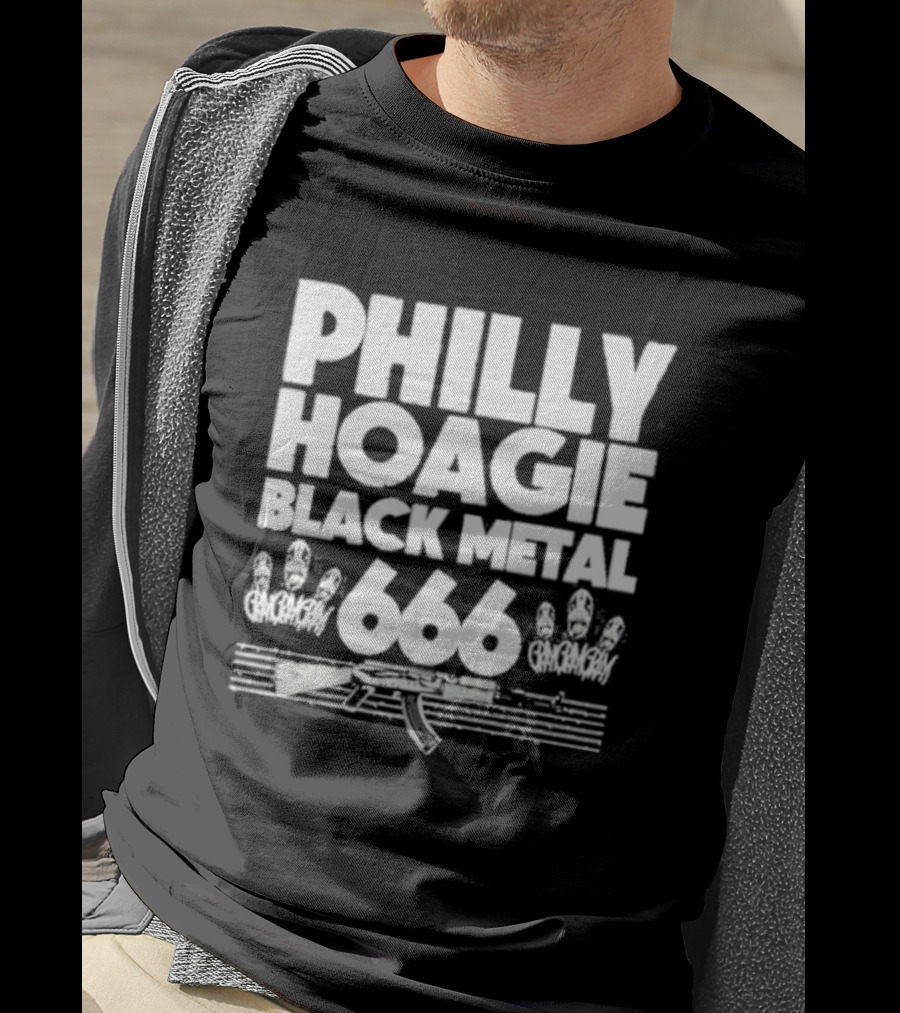 Philly Hoagie Black Metal 666 Gan Gan Gan AK-47 T-Shirt