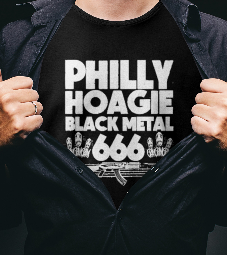 Philly Hoagie Black Metal 666 Gan Gan Gan AK-47 T-Shirt