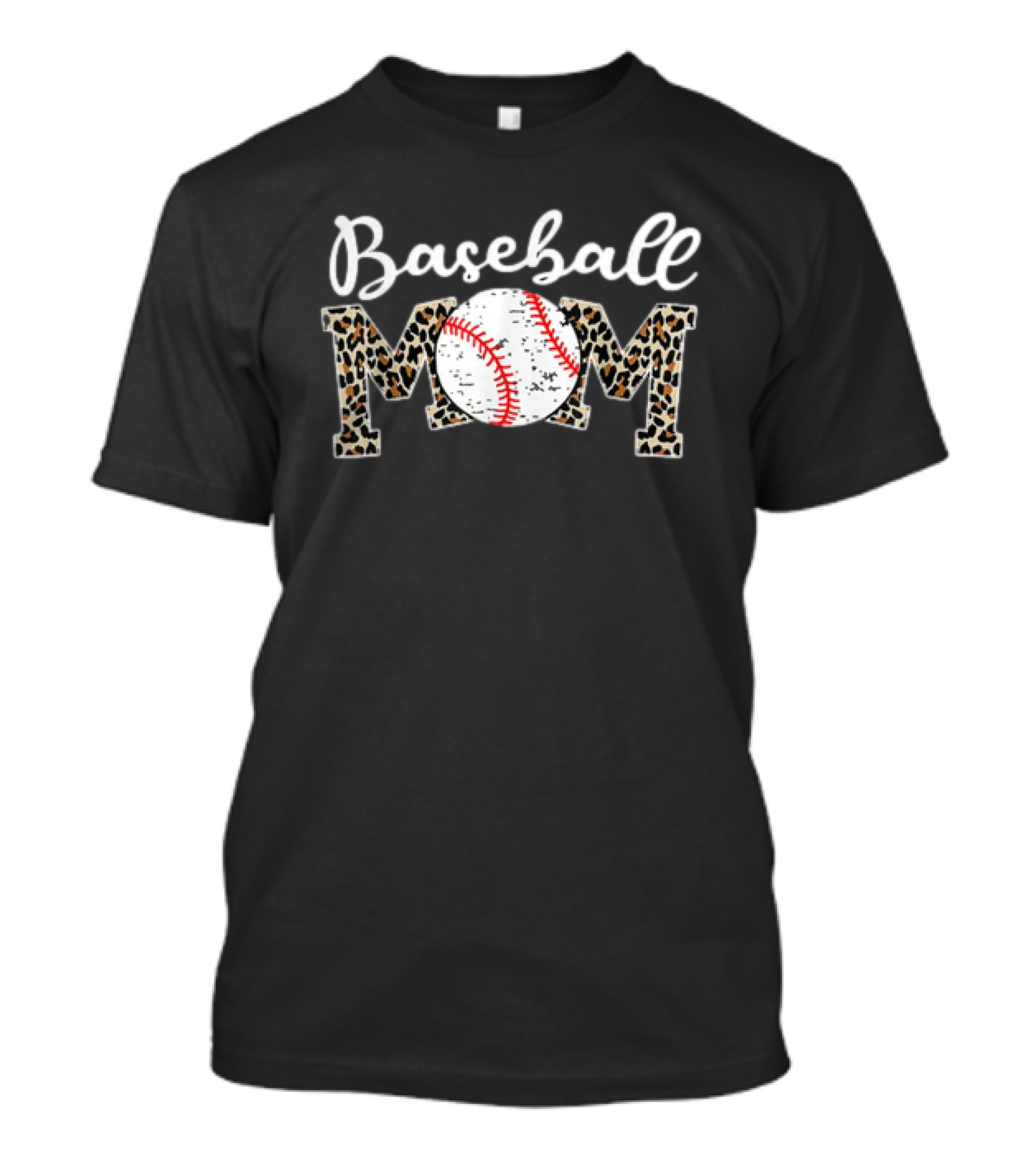 Baseball Mom Leopard Print T-Shirt