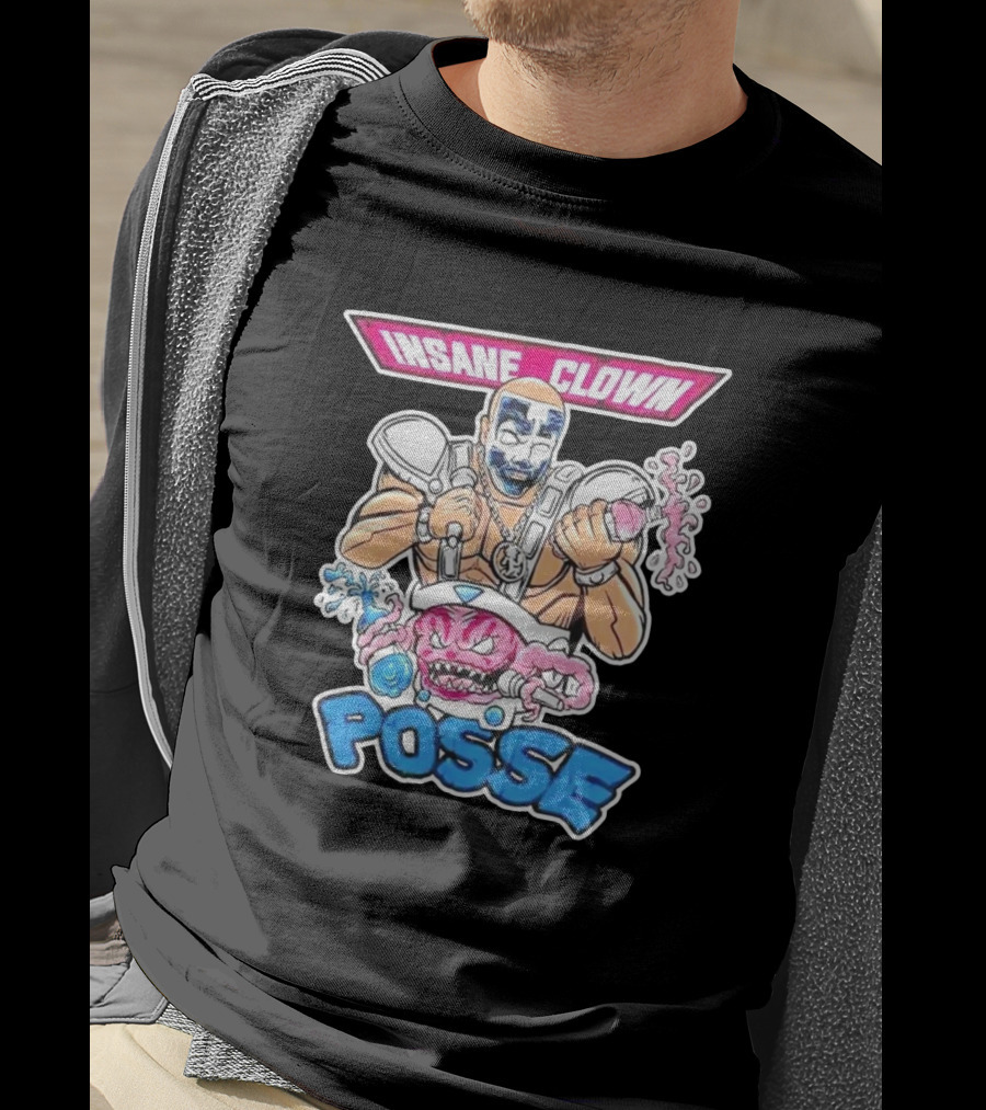 Insane Clown Posse Warrior With Pink Monster And Chainsaw T-Shirt