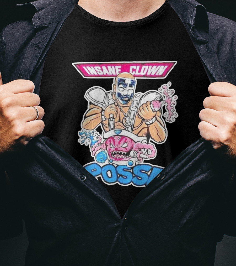 Insane Clown Posse Warrior With Pink Monster And Chainsaw T-Shirt