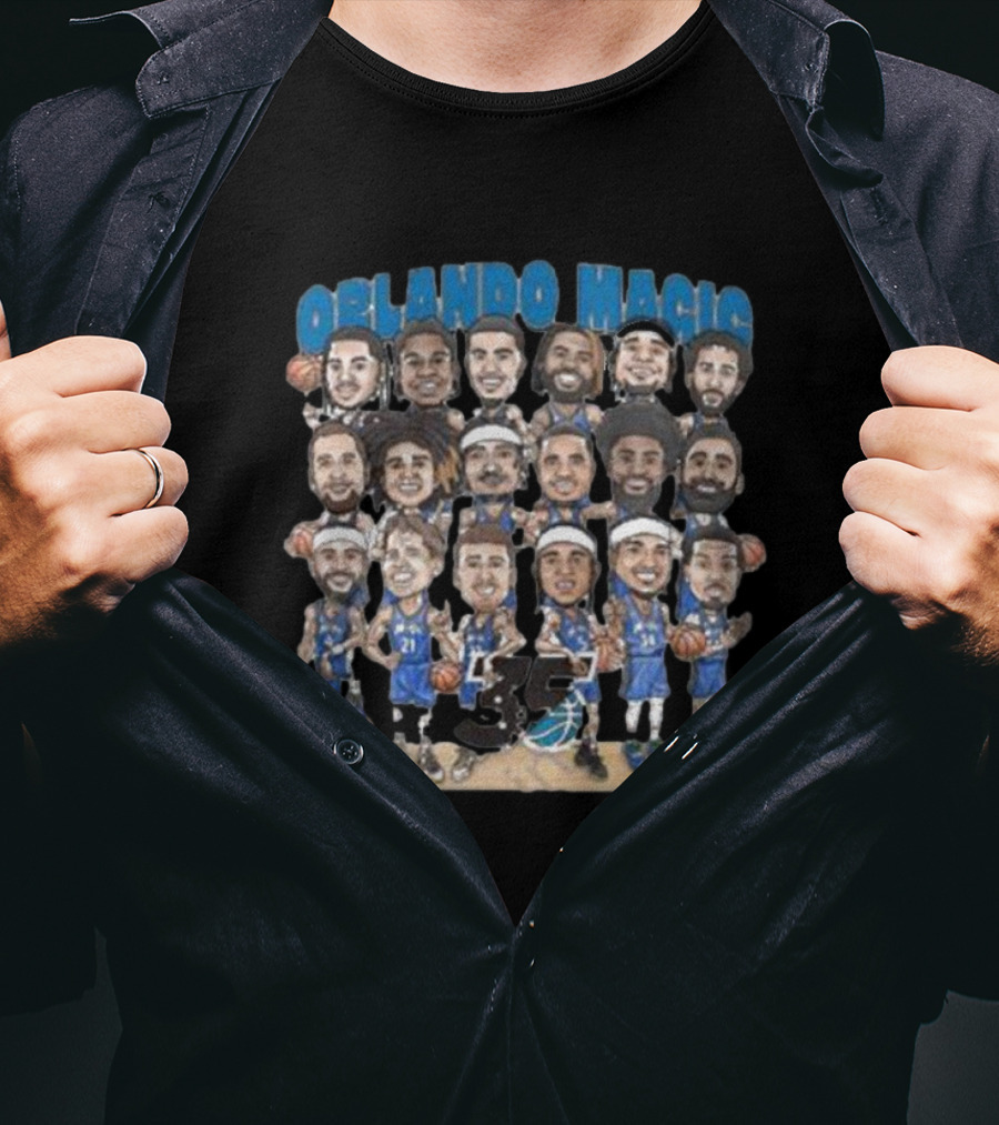Orlando Magic 35 Years Cartoon Basketball Team T-Shirt