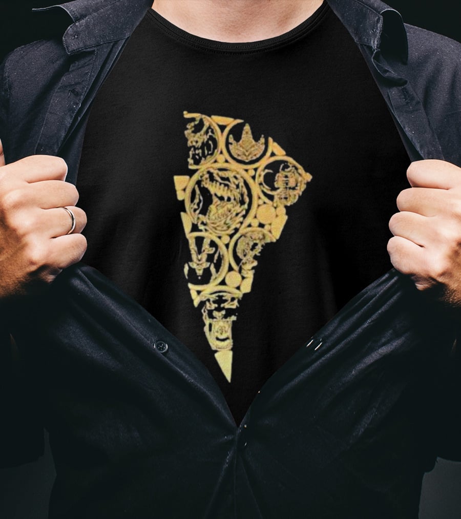 Mmpr Power Rangers Dinozord Medal Power Coins T-Shirt