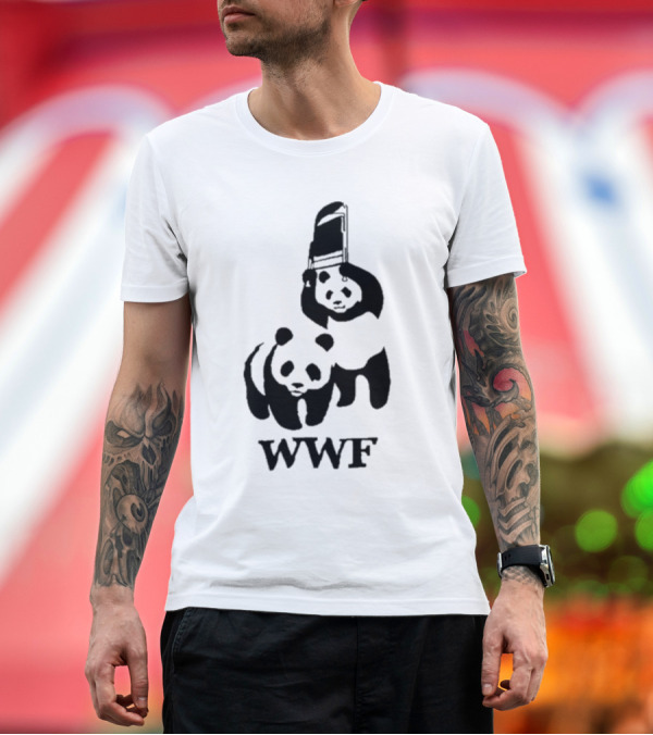 Premium T-Shirt: WWF Panda Fight Chair Wrestling T-Shirt WWF Panda Fight Chair Wrestling T-Shirt