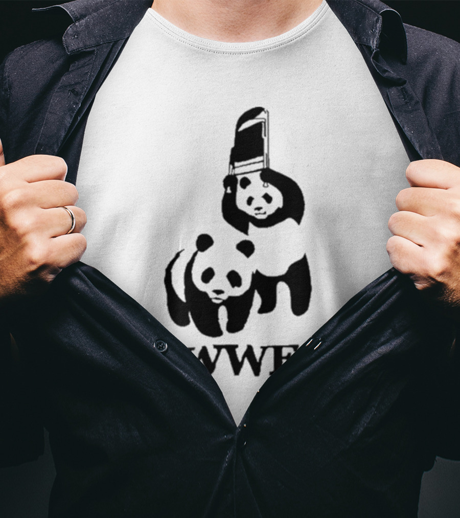 WWF Panda Fight Chair Wrestling T-Shirt