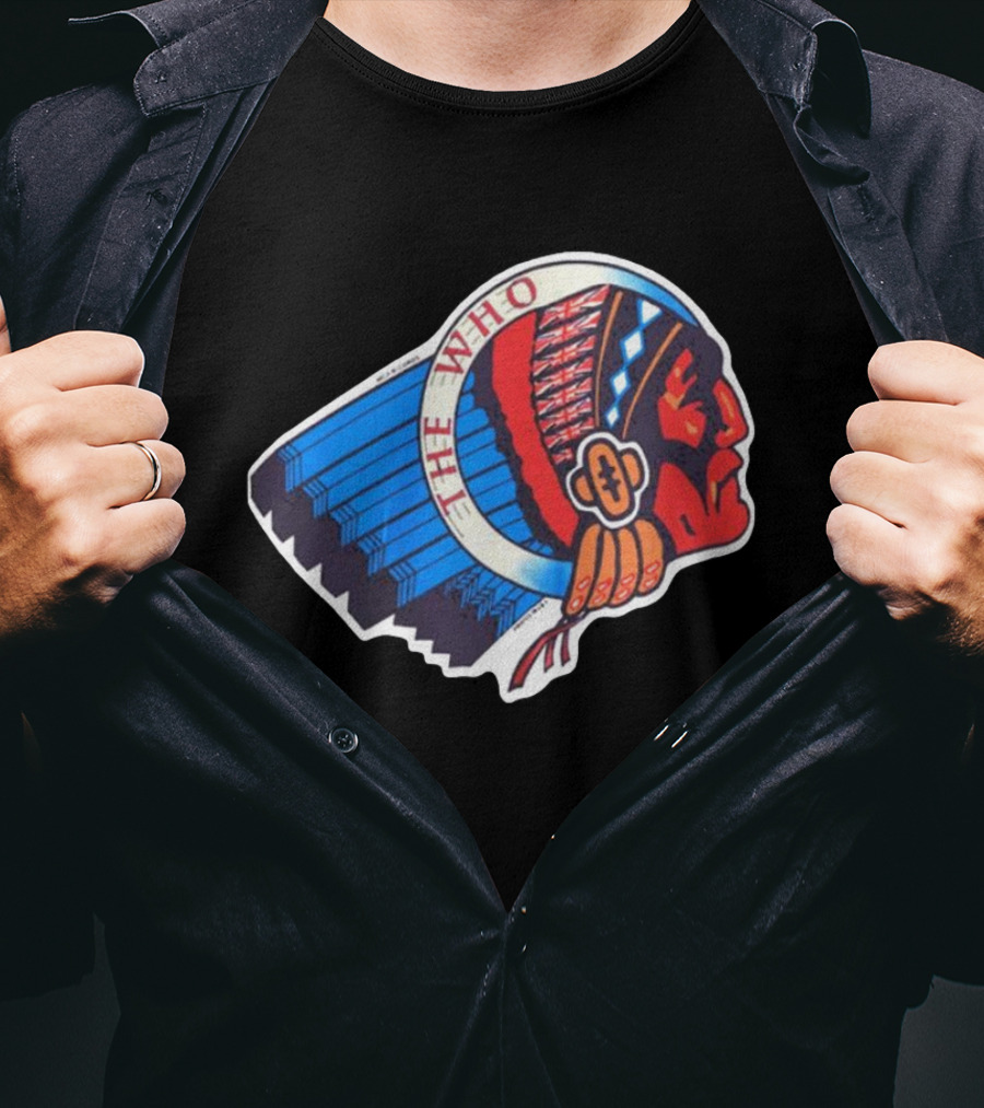 Rare The Who 1976 Vintage Logo Native American Headdress T-Shirt