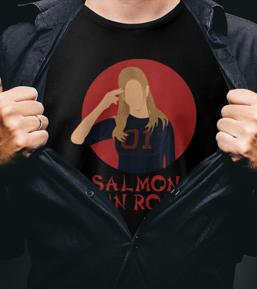 Salmon Skin Roll 01 Gesture Red Circle Background T-Shirt