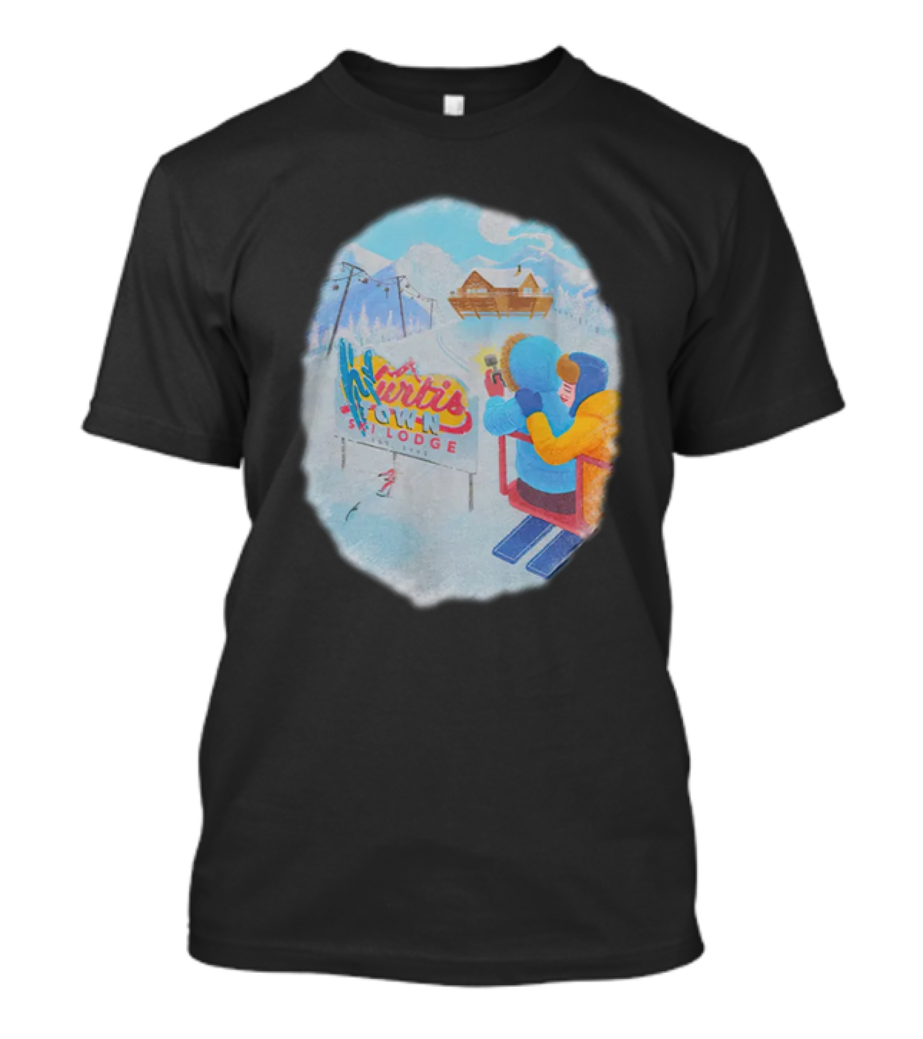 Kurtis Conner Merch Town Ski Lodge Scenic Winter T-Shirt