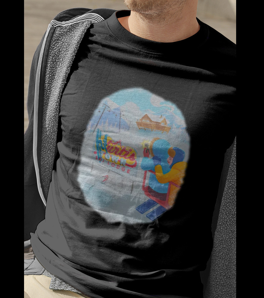 Kurtis Conner Merch Town Ski Lodge Scenic Winter T-Shirt