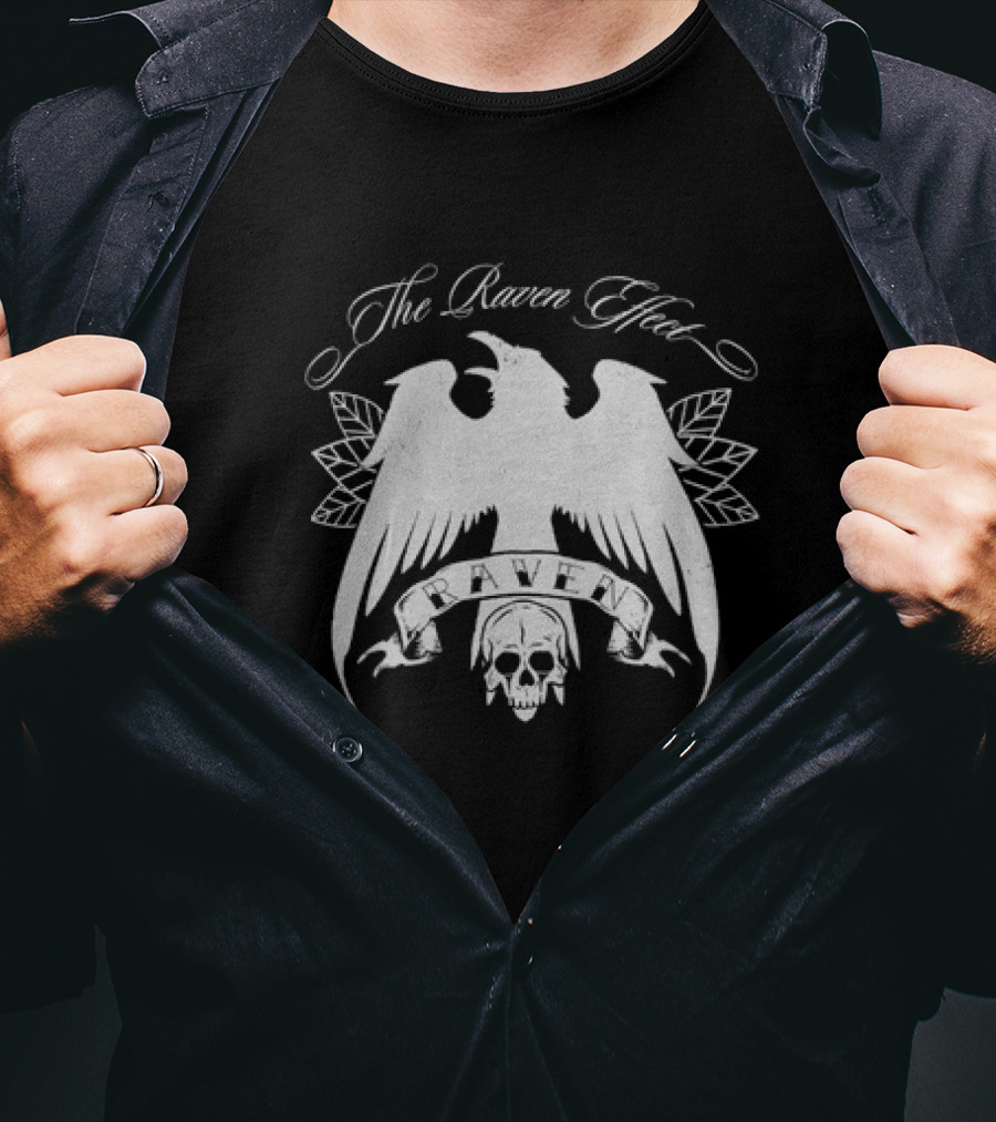 The Raven Effect Skull And Wings Emblem Raven T-Shirt