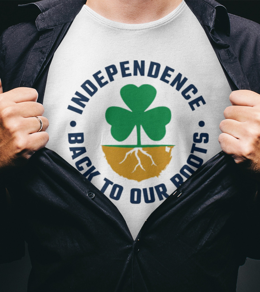 Independence Shamrock Emblem Back To Our Roots T-Shirt