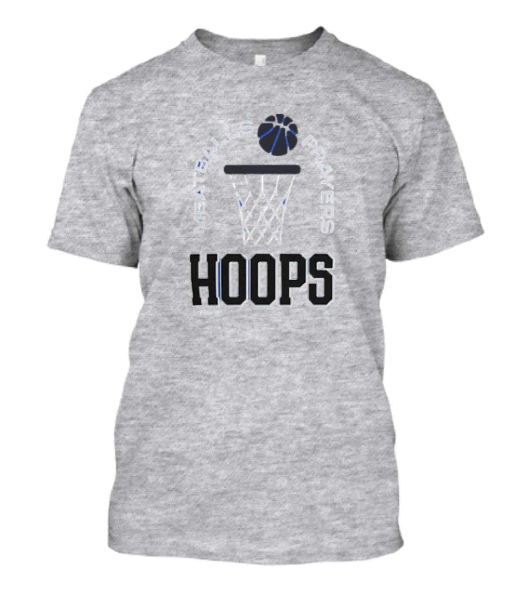 Meatballs Prayers Hoops Basketball Theme Association T-Shirt