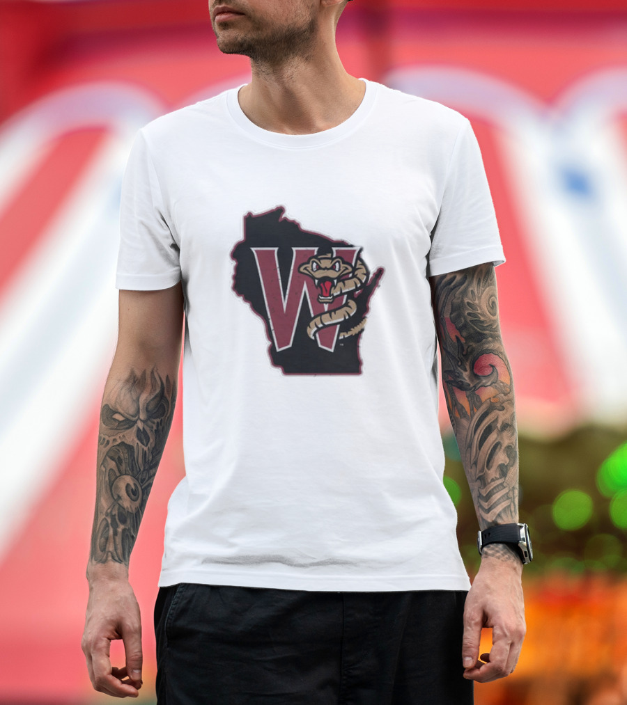 Black Timber Rattlers Wisconsin W Snake T-Shirt
