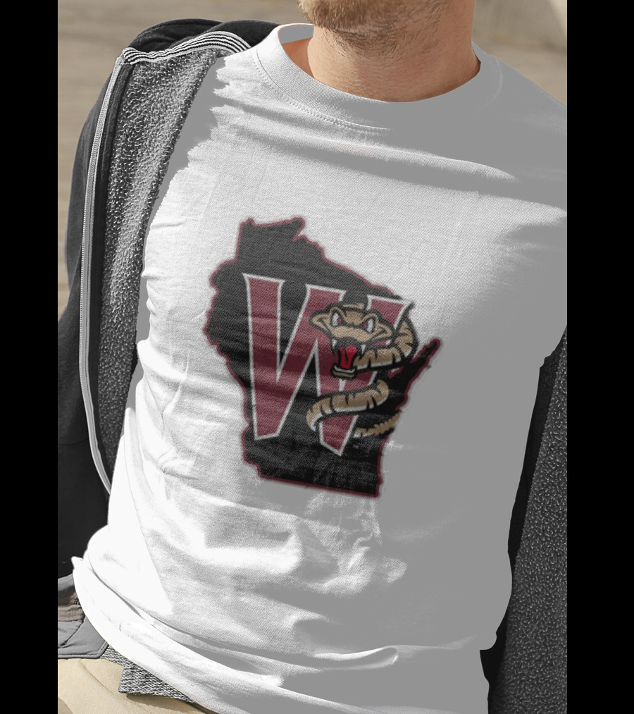 Black Timber Rattlers Wisconsin W Snake T-Shirt