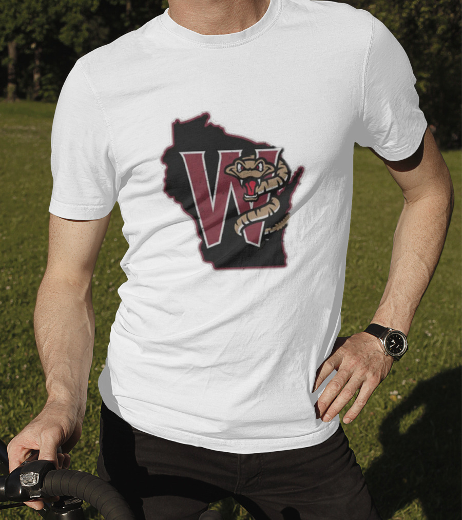 Black Timber Rattlers Wisconsin W Snake T-Shirt