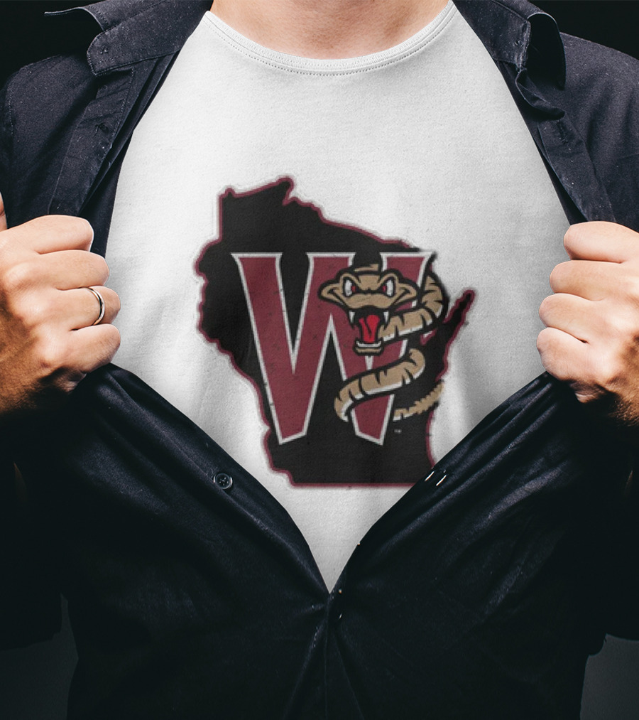 Black Timber Rattlers Wisconsin W Snake T-Shirt