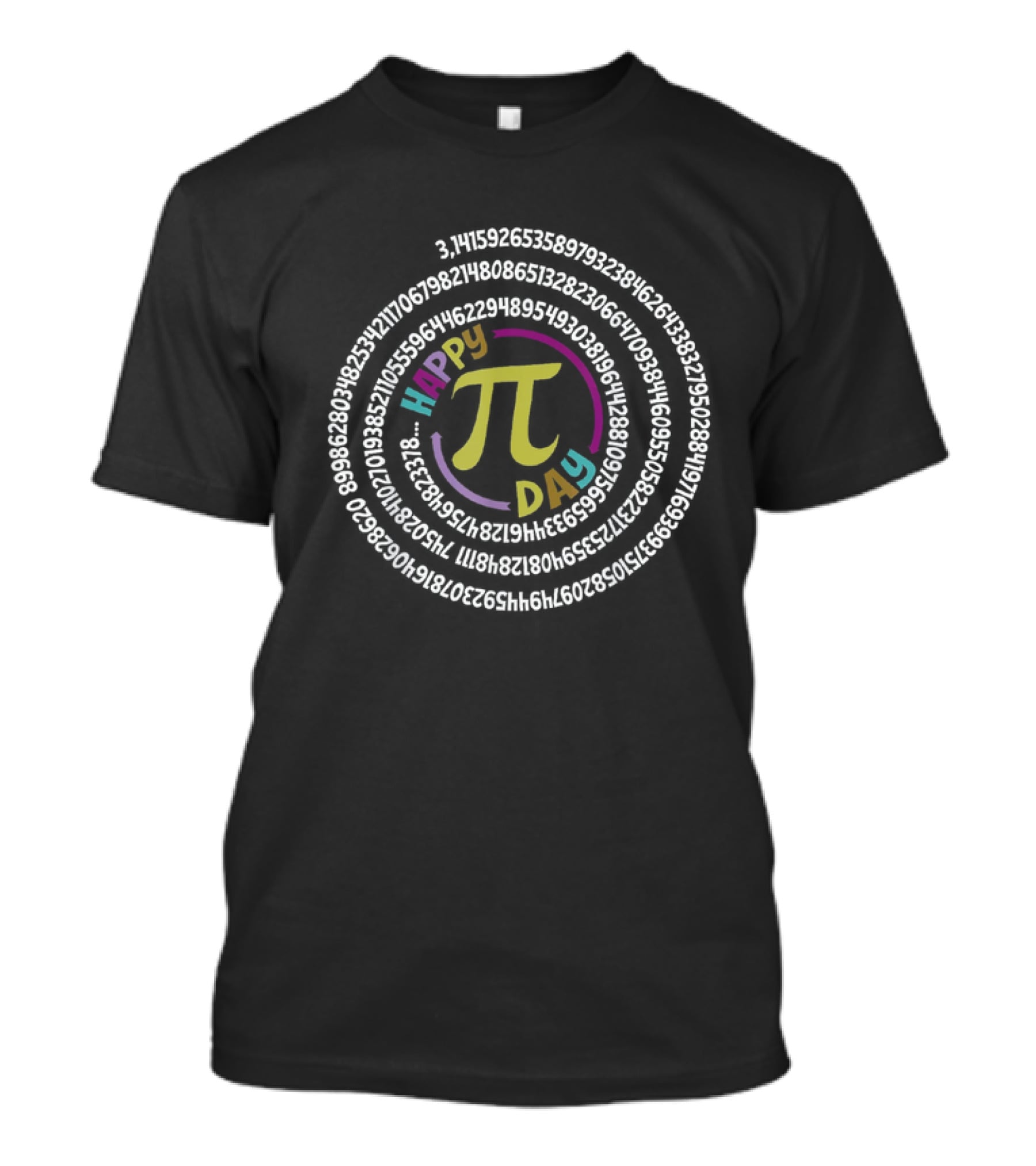 Happy Pi Day 3.14 Math Teacher Spiral Design Mathematic T-Shirt