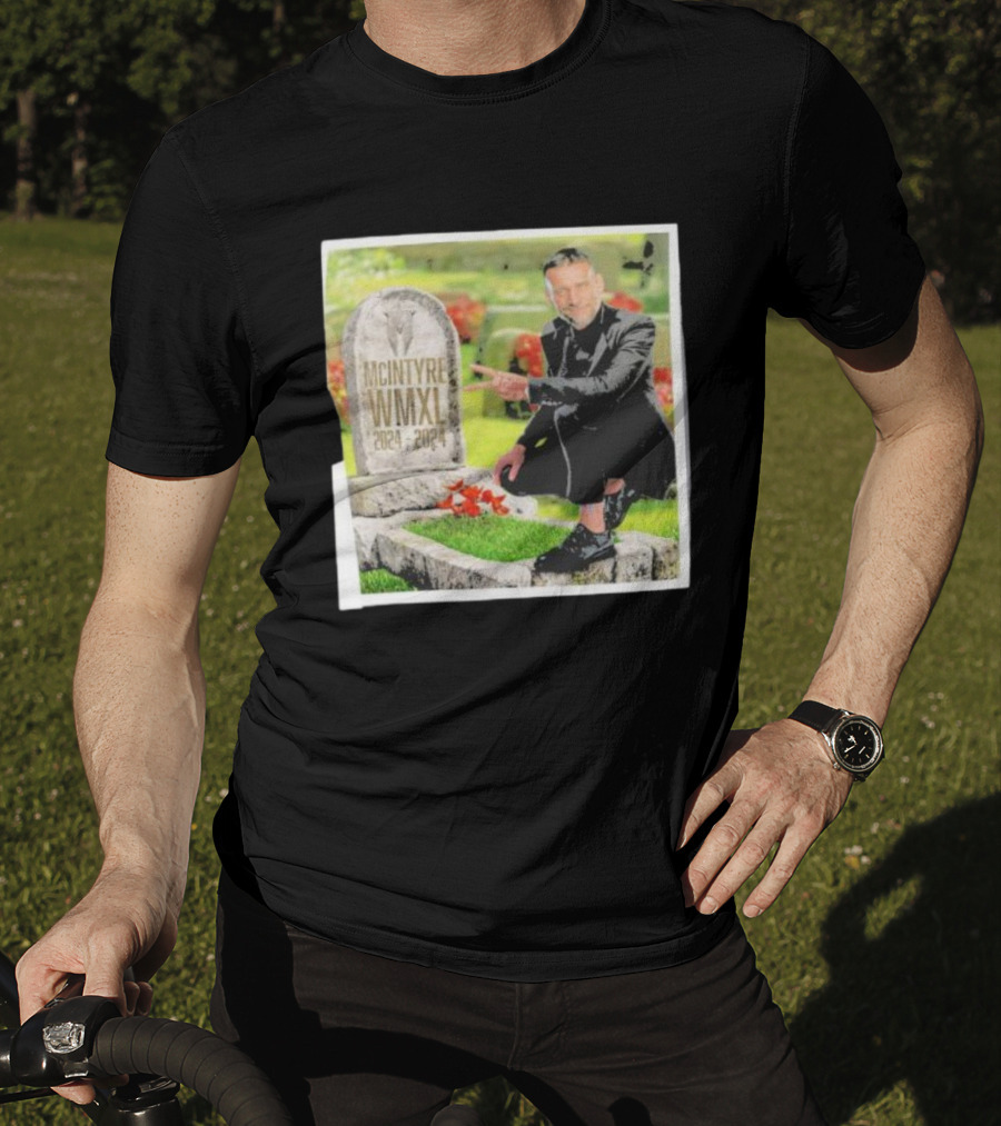 CM Punk Pointing At McIntyre WMXL Tombstone T-Shirt