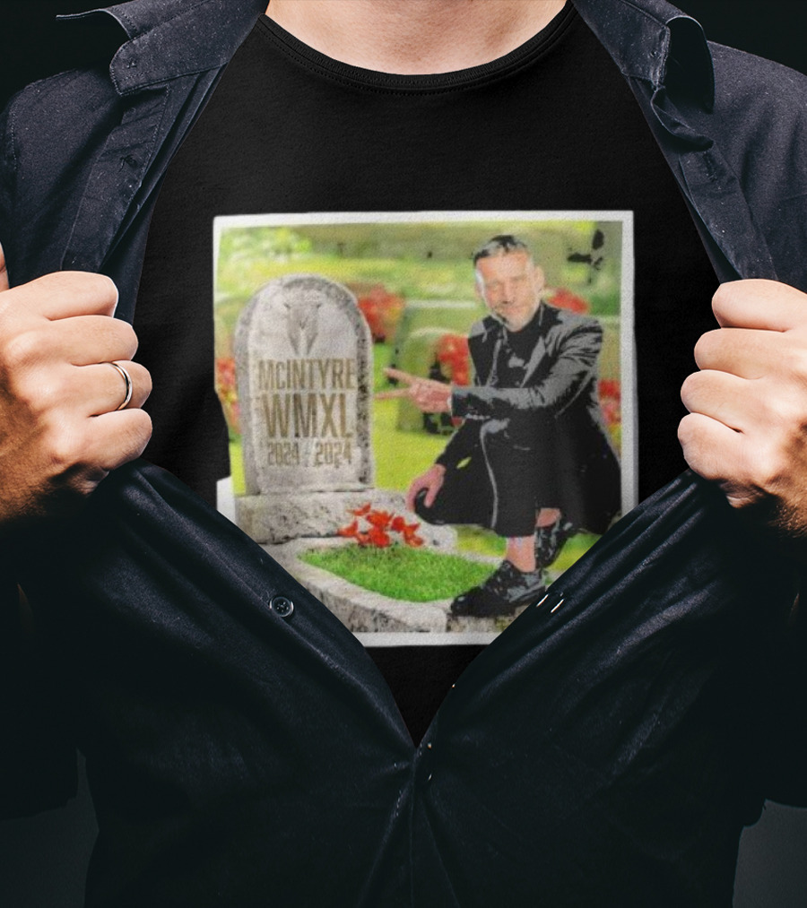 CM Punk Pointing At McIntyre WMXL Tombstone T-Shirt