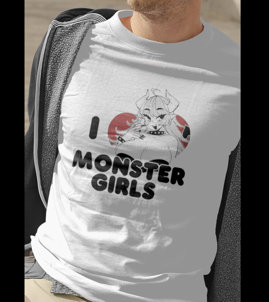 I Love Monster Girls Anime Aesthetic Horned Character T-Shirt
