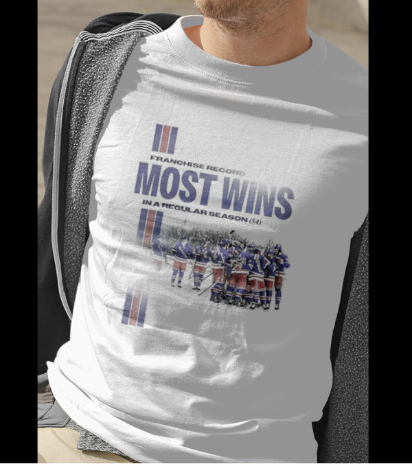 Franchise Record Most Wins In A Regular Season (54) New York Rangers T-Shirt