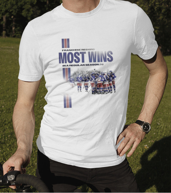 Franchise Record Most Wins In A Regular Season (54) New York Rangers T-Shirt