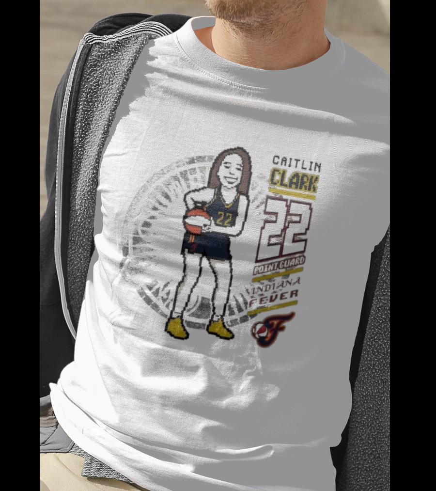 Caitlin Clark Indiana Fever 8-bit Player 22 Point Guard Youth Stadium Essentials T-Shirt