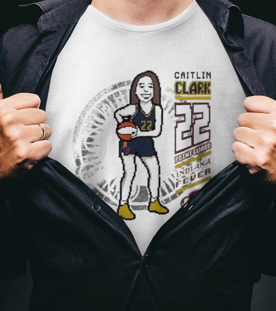 Caitlin Clark Indiana Fever 8-bit Player 22 Point Guard Youth Stadium Essentials T-Shirt