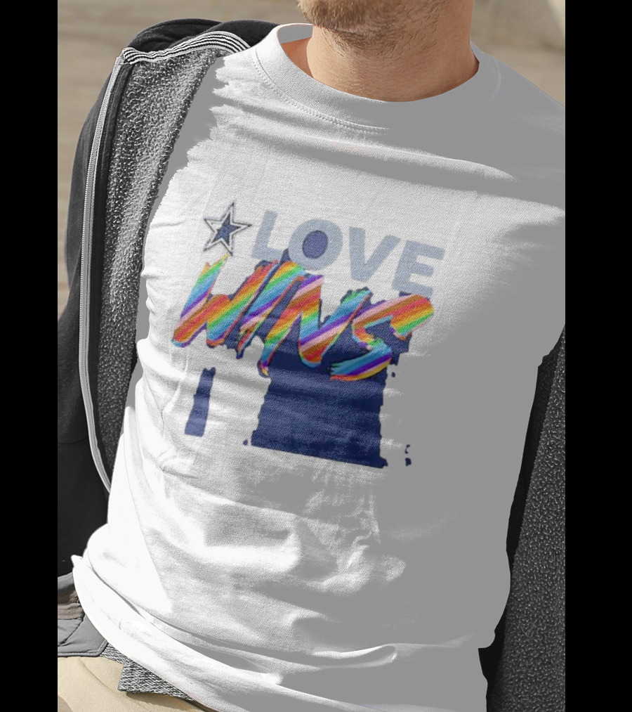Dallas Cowboys Pride Love Wins Rainbow Star T-Shirt