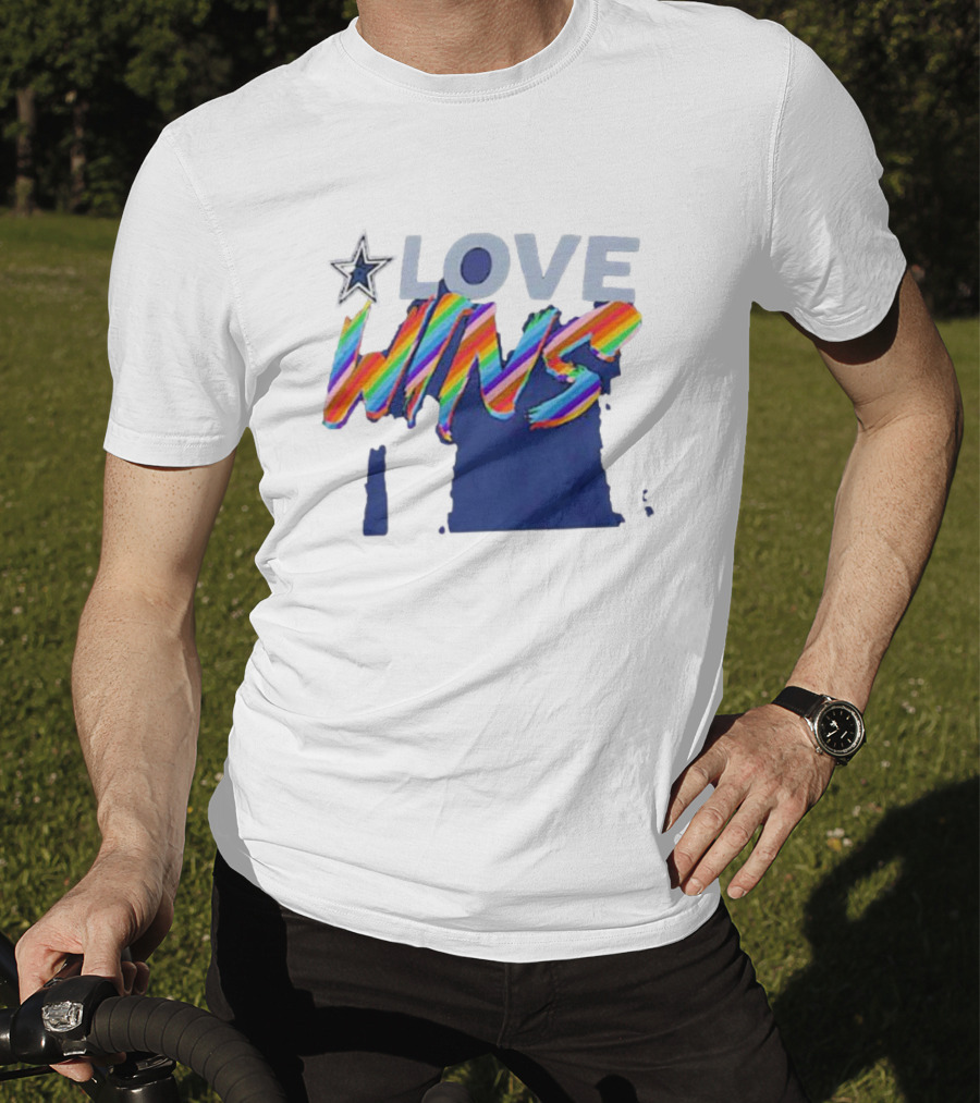 Dallas Cowboys Pride Love Wins Rainbow Star T-Shirt