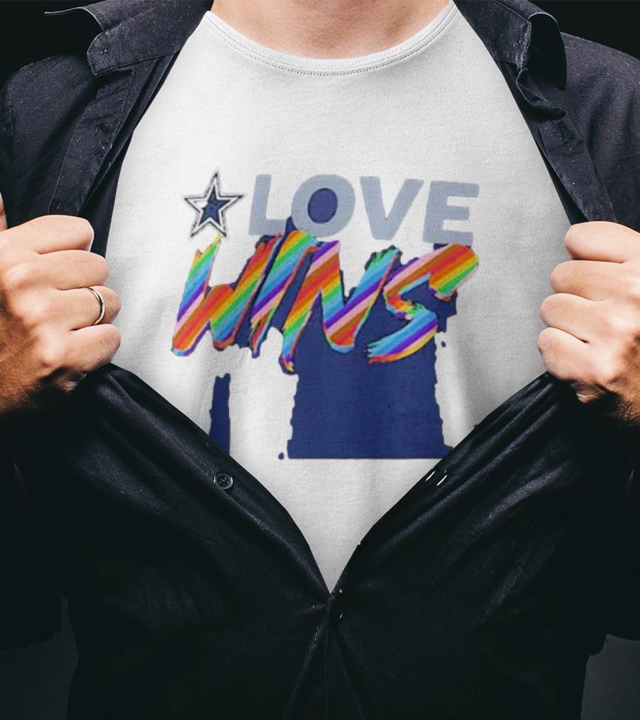 Dallas Cowboys Pride Love Wins Rainbow Star T-Shirt
