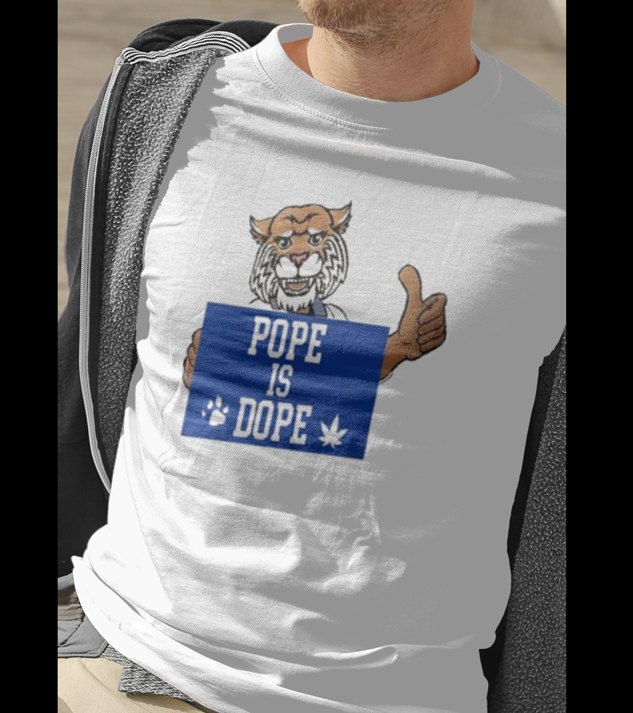 Pope Is Dope Kentucky Wildcat Thumbs Up Paw Leaf T-Shirt