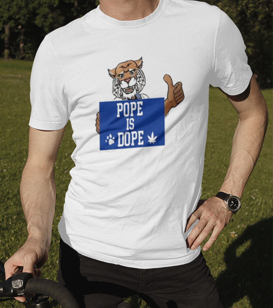 Pope Is Dope Kentucky Wildcat Thumbs Up Paw Leaf T-Shirt