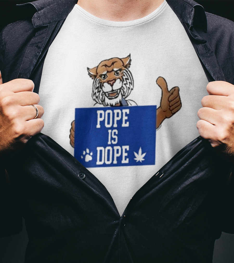 Pope Is Dope Kentucky Wildcat Thumbs Up Paw Leaf T-Shirt