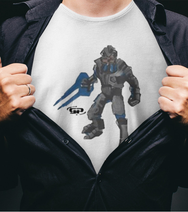 Halo 2 Arbiter Re-Release Collaboration Character With Energy Sword T-Shirt